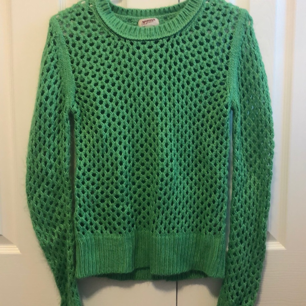 Soft Green sweater with holes